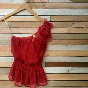 Off the shoulder ruffle party top